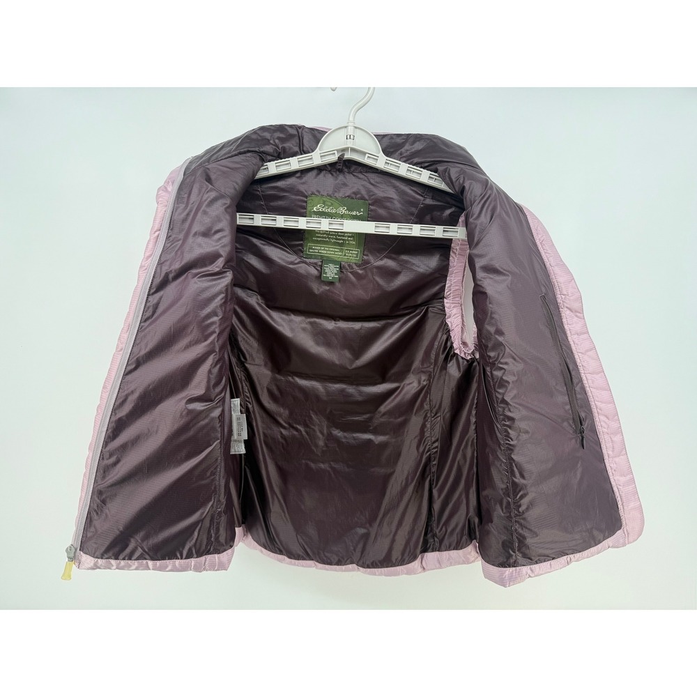 Eddie Bauer Premium Goose Down Vest Women's Medium Puffer Lightweight Pink - Picture 3 of 7